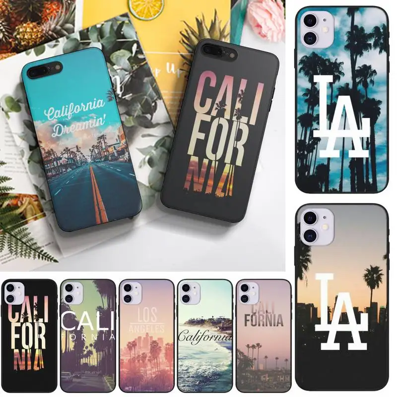 

Travel Los Angeles California Phone Case Fundas Shell Cover For Iphone 6 6s 7 8 Plus Xr X Xs 11 12 13 Mini Pro Max