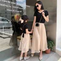 mother daughter matching clothes sets 2022 summer fashion mon and baby girls top and skirt two piece clothing outfits women suit