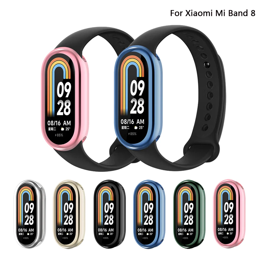 

Мягкий защитный чехол из ТПУ для Xiaomi Mi Band 8, чехол с полной защитой экрана, чехлы-бамперы с покрытием для умных часов Mi Band 8