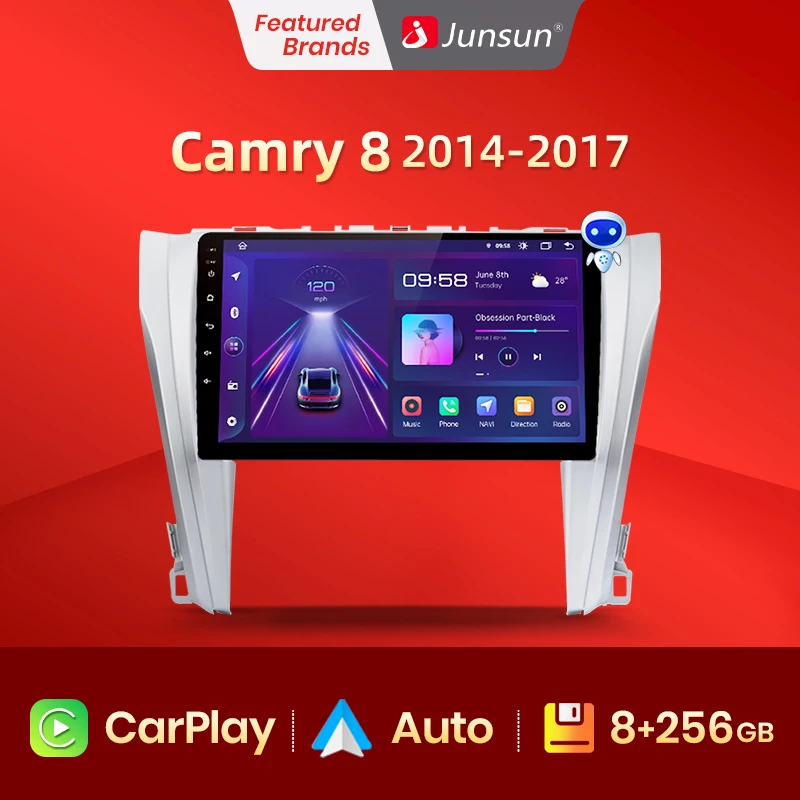 Junsun V1 Pro 4G Android 10 0 + 64G Автомобильный Радио мультимедийный плеер для Toyota Camry 8 50 55