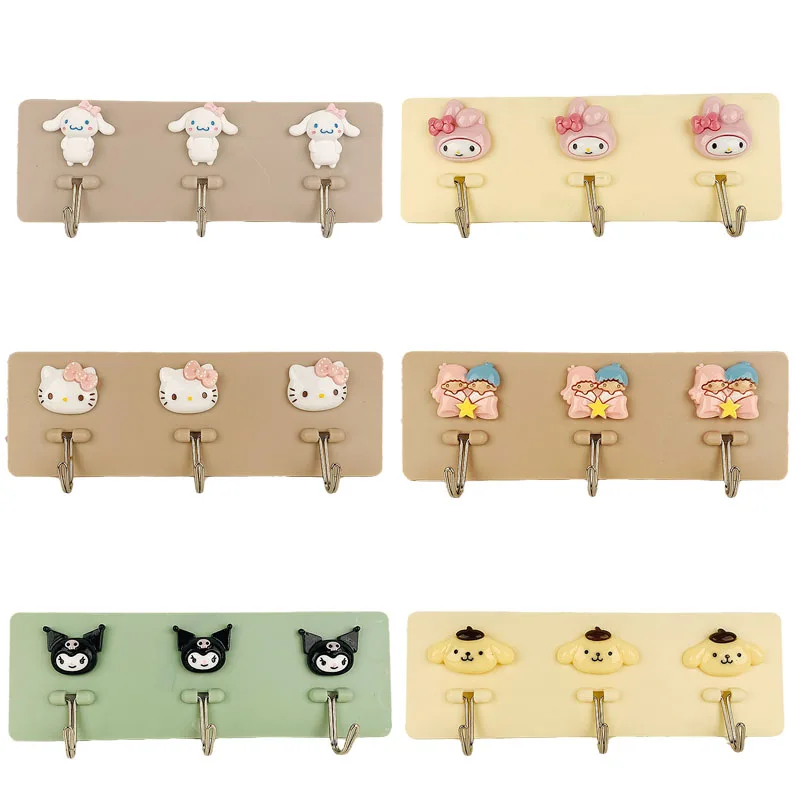

Милые Sanrios Hellokittys Kuromi MyMelody Мультяшные милые бездымные искусственные влагостойкие присоски крючок инструмент