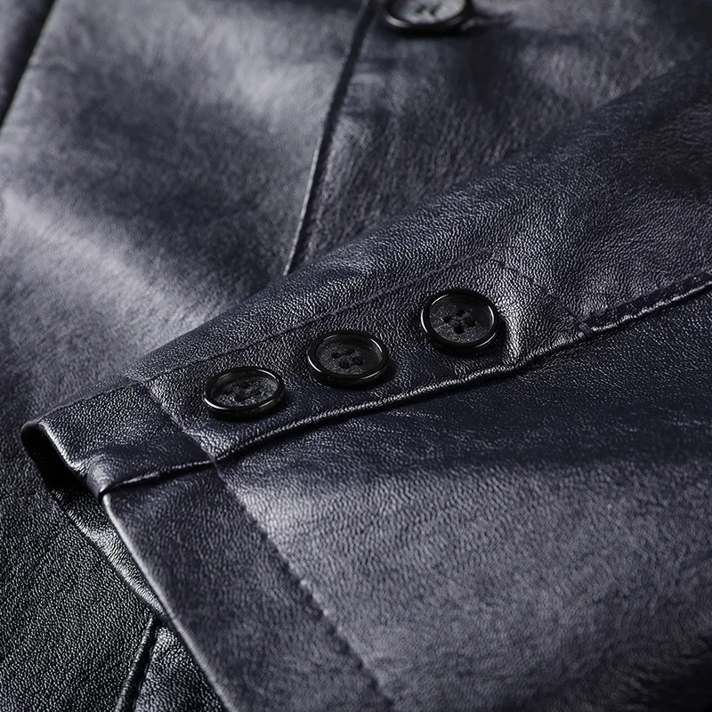 New Top Brand Grade Designer Casual Fashion Faux PU Leather Jacket Plain Black Motorcycle Fall Winter Coats Men Clothing 6 New Top Brand Grade Designer Casual Fashion Faux PU Leather Jacket Plain Black Motorcycle Fall Winter Coats Men Clothing 6