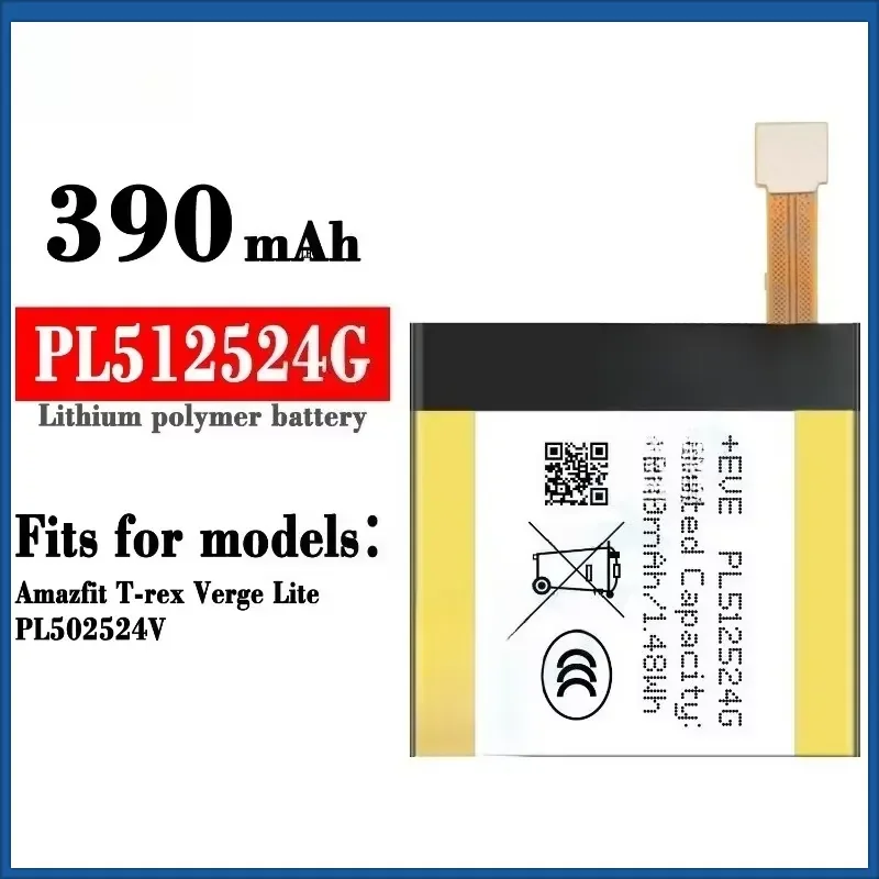 Фото Аккумулятор 390 мАч PL512524G PL502524V для умных часов Huami Amazfit T-rex Pro Verge Lite A1918 A1801 GTR A1808 №2