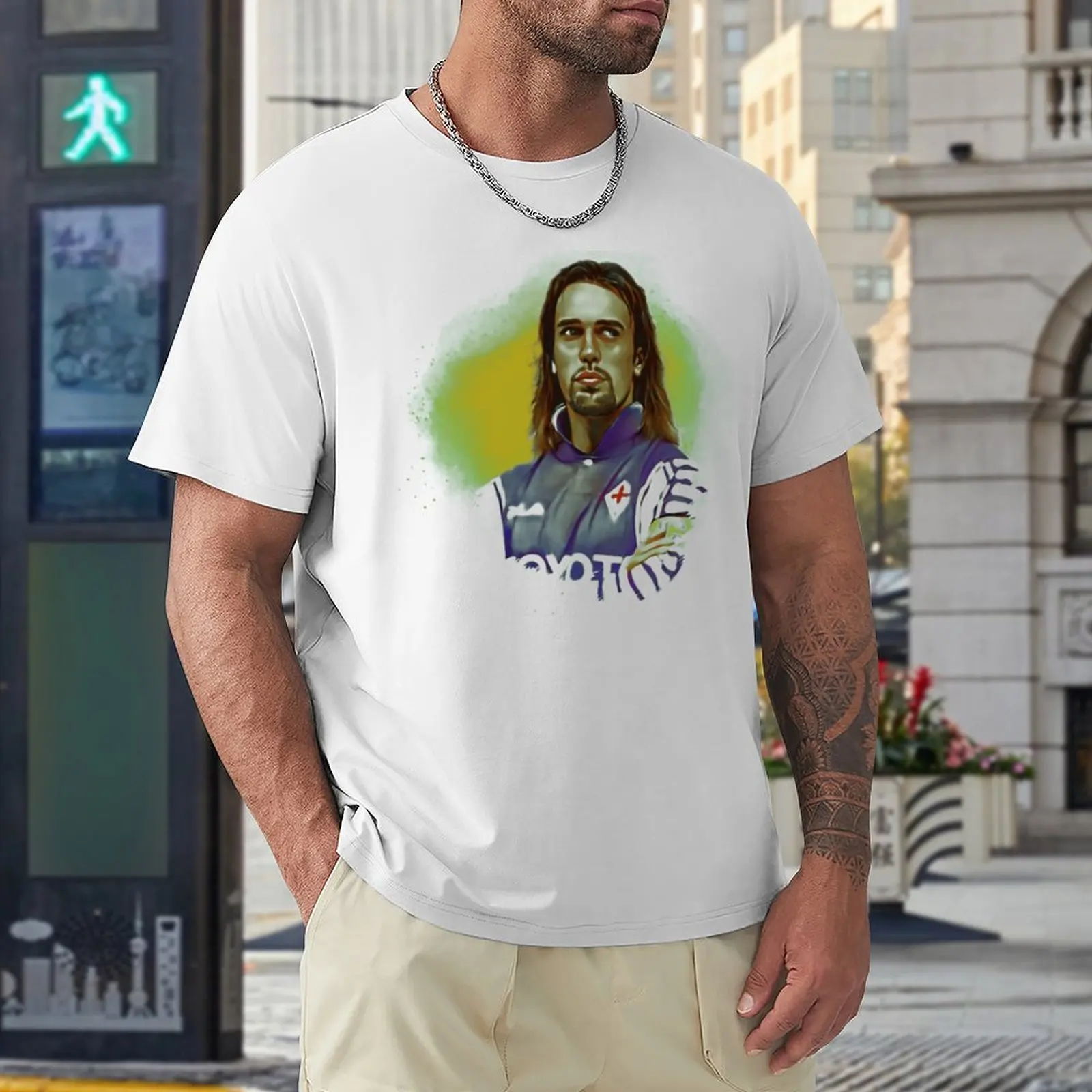 

Argentina 8 Batistutas Football Team Motion Title Top Quality Vintage Travel T-shirts USA Size