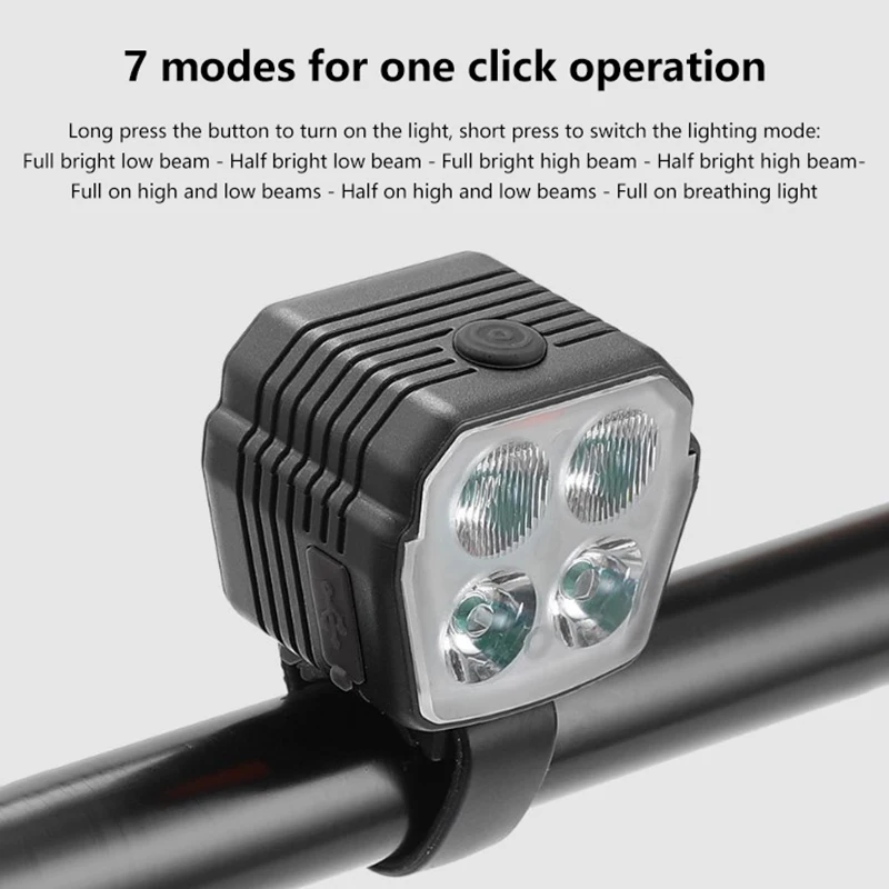 Велосипедная фара звуковой сигнал 2-в-1 ближний и дальний свет 2/4 лампы проводной