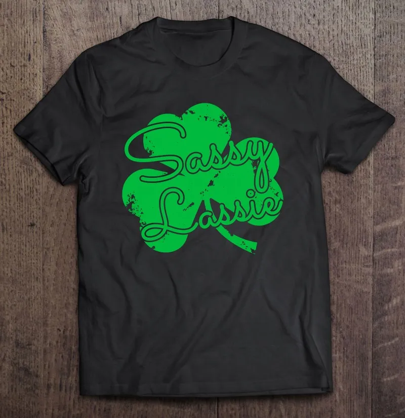

Забавная футболка Sassy Lassie на День Святого Патрика, мужские футболки, мужская футболка, мужские футболки с коротким рукавом, мужская одежда