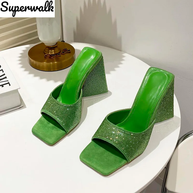 

Женские шлепанцы, летние шлепанцы на высоком каблуке, 2022