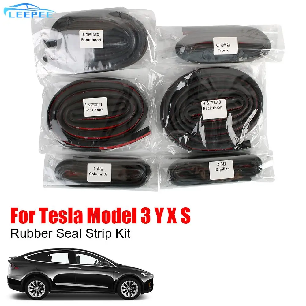 

Door Seal Kit Hood Dashboard A B Pillar Weather Draft Seal Strip For Tesla Model 3 Y X S Soundproof Rubber Sunroof Seal