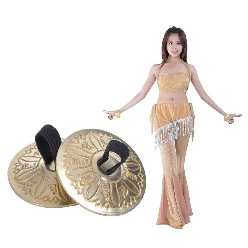 

Тарелки пальчиковые маленькая подвесная тарелка с медными пальцами, золотистый музыкальный инструмент для танцора