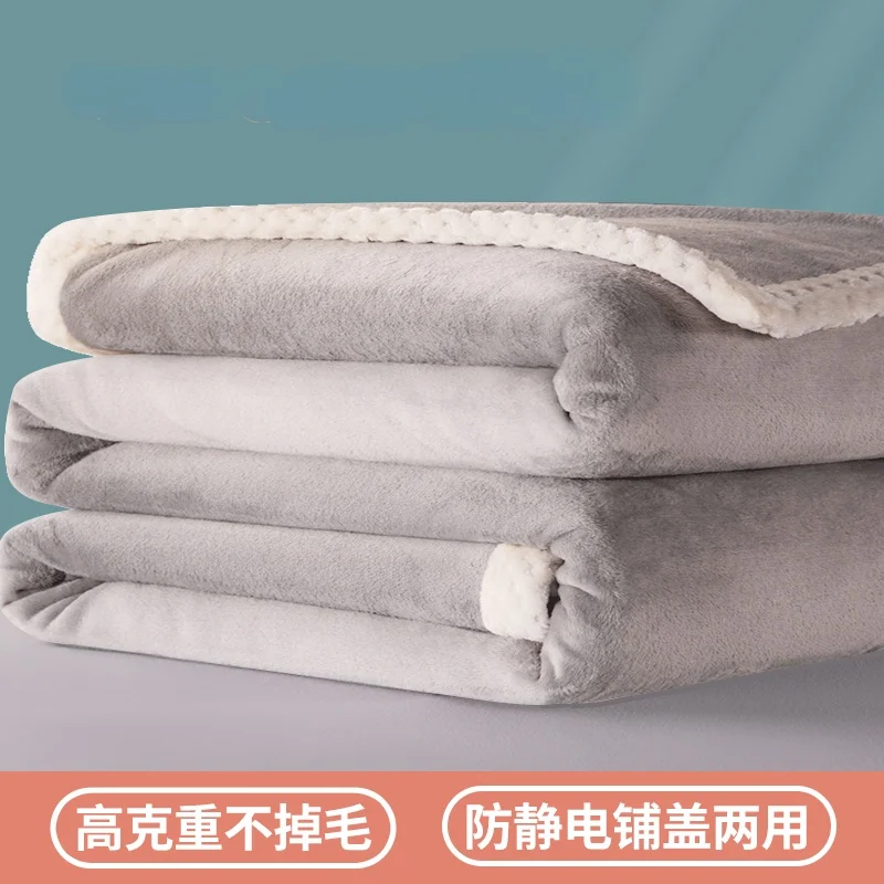 Coral blanket flannel nap blanket quilt winter padded bedding single student dormitory office blankets for beds Portable