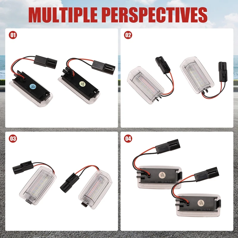 2 шт. белый красный автомобильный светодиодный светильник для дверей Toyota Wish Prius