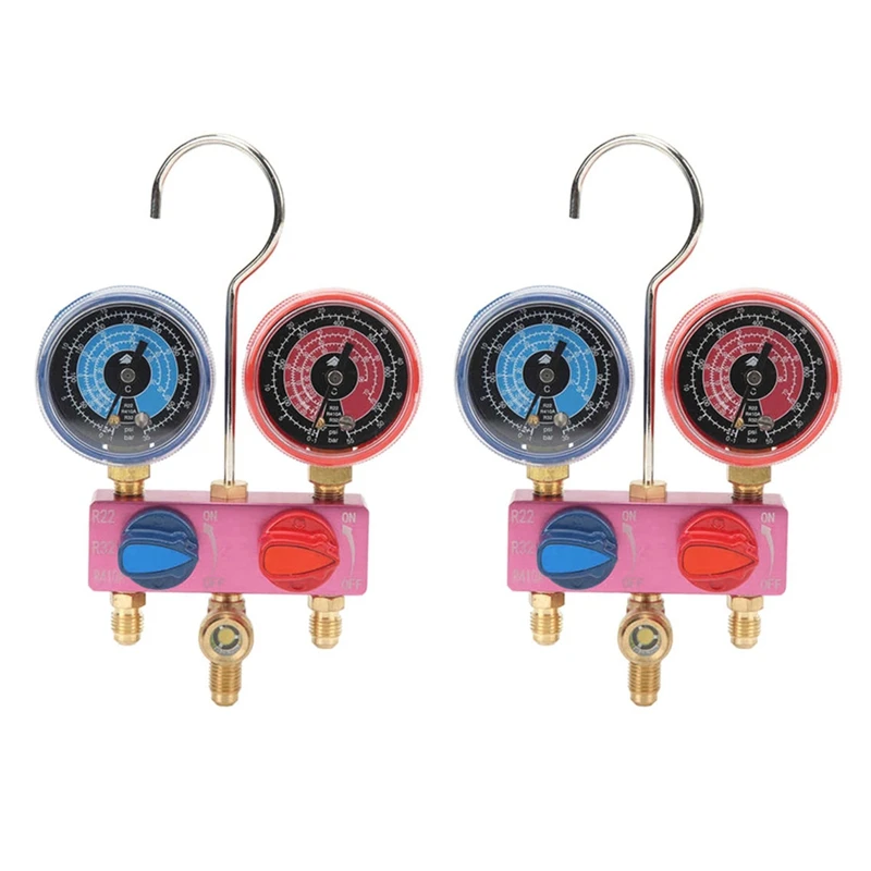 2X HS-M02 диагностический манометр хладагента G1/4 станка для охлаждения R22/32/R410A