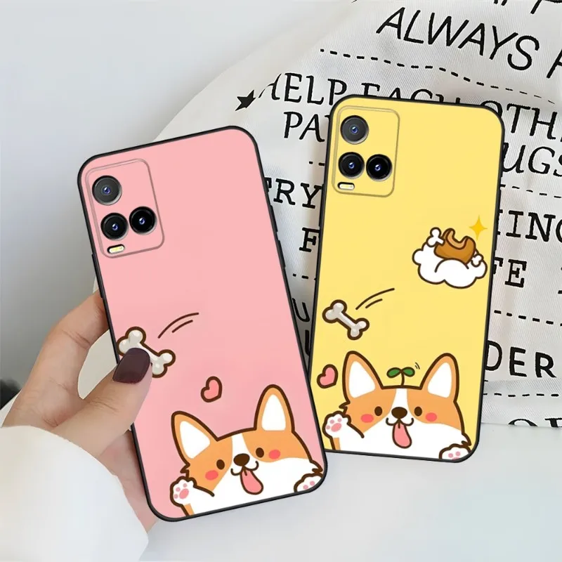 

Corgi чехол для телефона для VIVO Y31 IQOO 9 U5x U5 V21e V23 Y31s Y76 X60 X70 X80 Y33s Y21 Y73 Y15s Pro Plus чехол