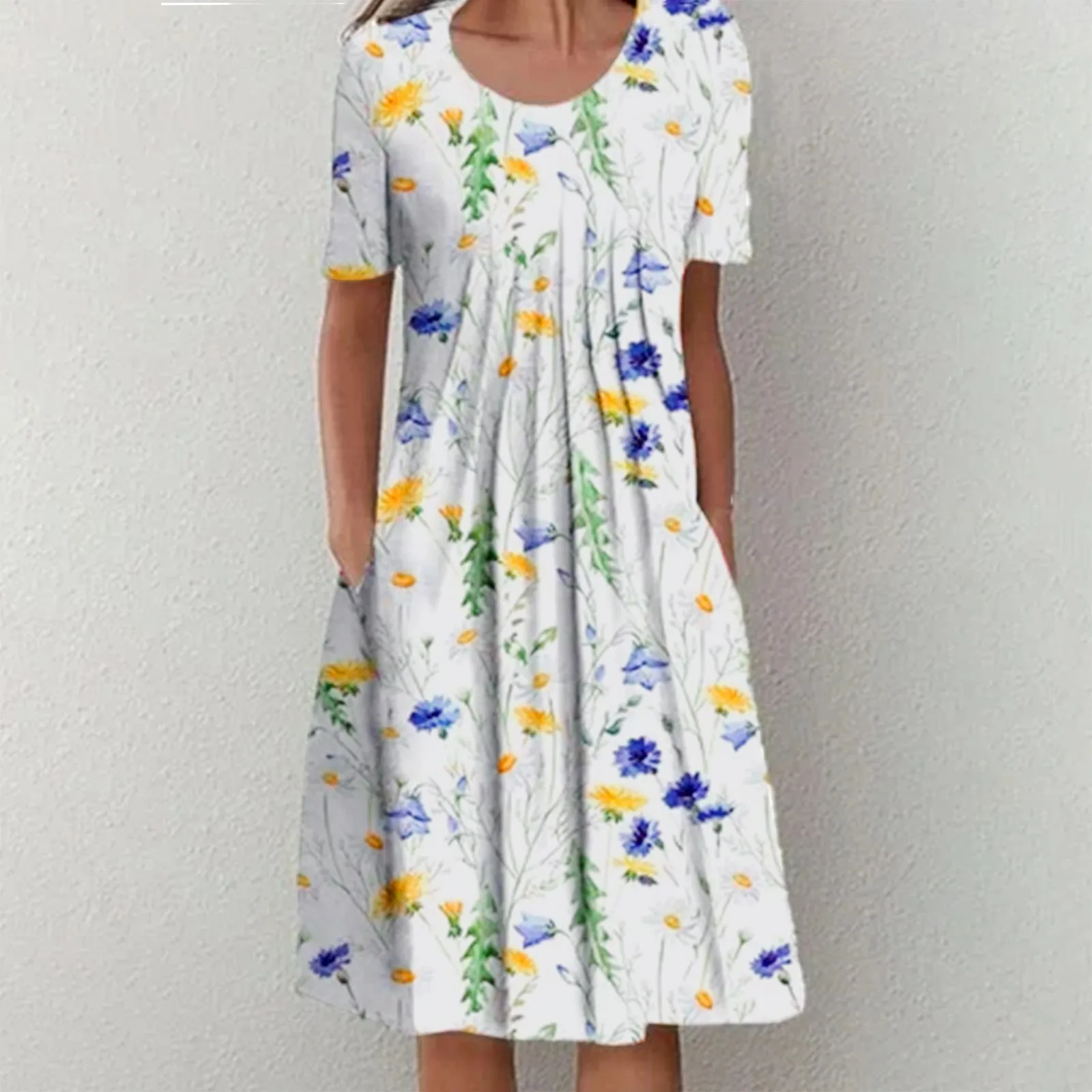 

Маленькие платья, женское повседневное простое свободное платье с принтом, с карманами, женское платье