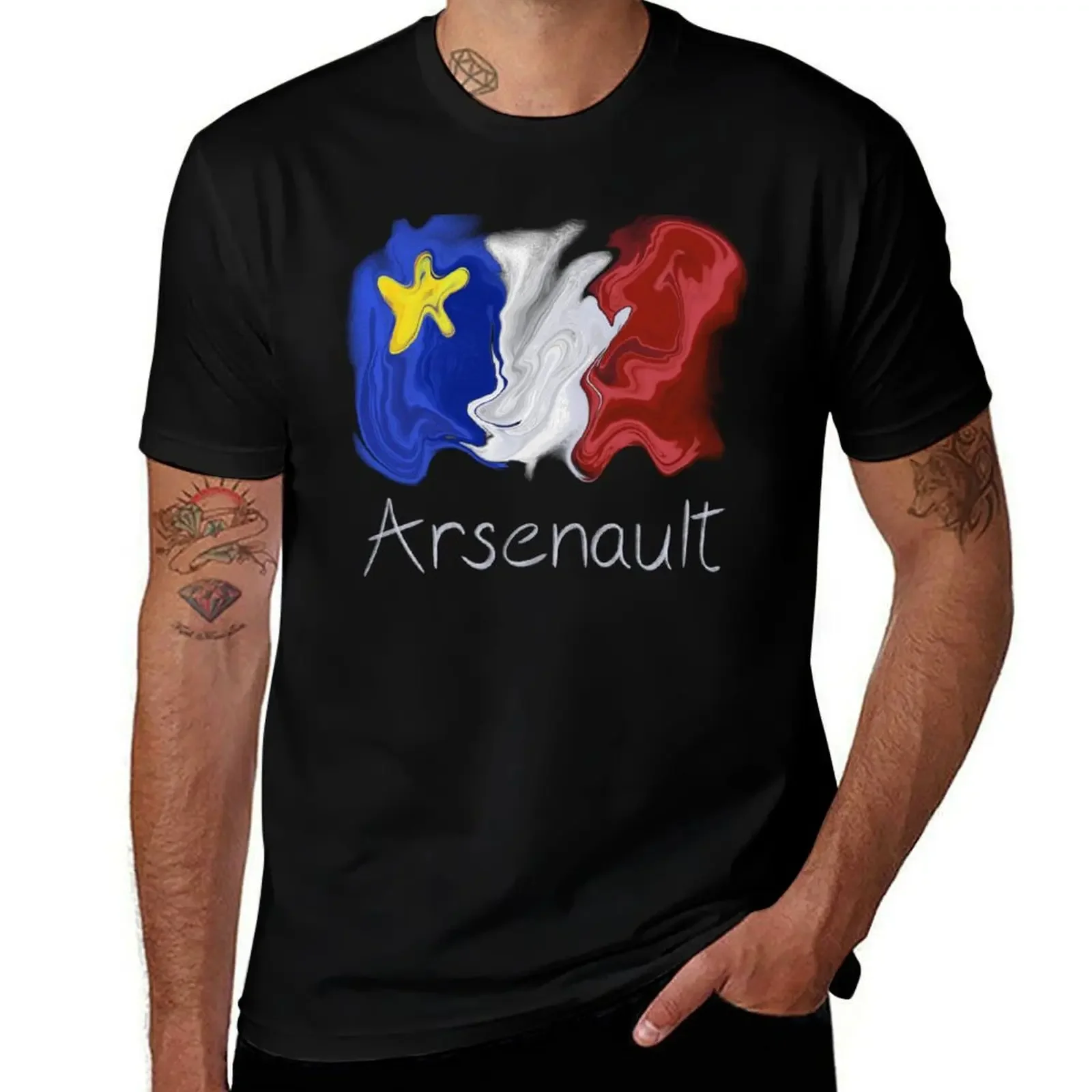 Acadian Flag пастельная жидкость Arsenault - Drapeau acadien liquide pastel T-Shirt черные тяжелые футболки