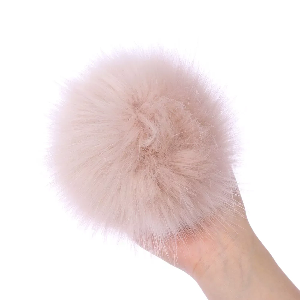 

1PC 15cm Big Natural Foxes Fur Pompom For Women Hat Bag Caps for Knitted Hats Cap Key Chain
