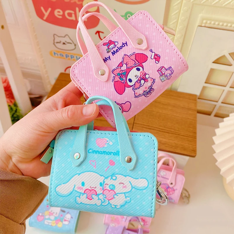 

Новинка, милый аниме брелок для ключей Melody Kuromi Purin Hello Kitty, игрушки, милая деталь, набор для хранения наушников, креативная сумка для хранения