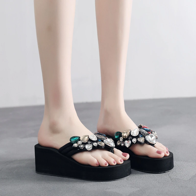 

тапочки для дома шлепанцы женские сандалии женские тапочки домашние женские слайдеры босоножки на Женские шлепанцы в Корейском стиле, летние разноцветные пляжные шлепанцы на толстой подошве, модная женская обувь