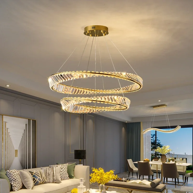 

Living Room Chandelier Crystal Post-modern Master Bedroom Nordic New Dining Room Lamps and Lanterns