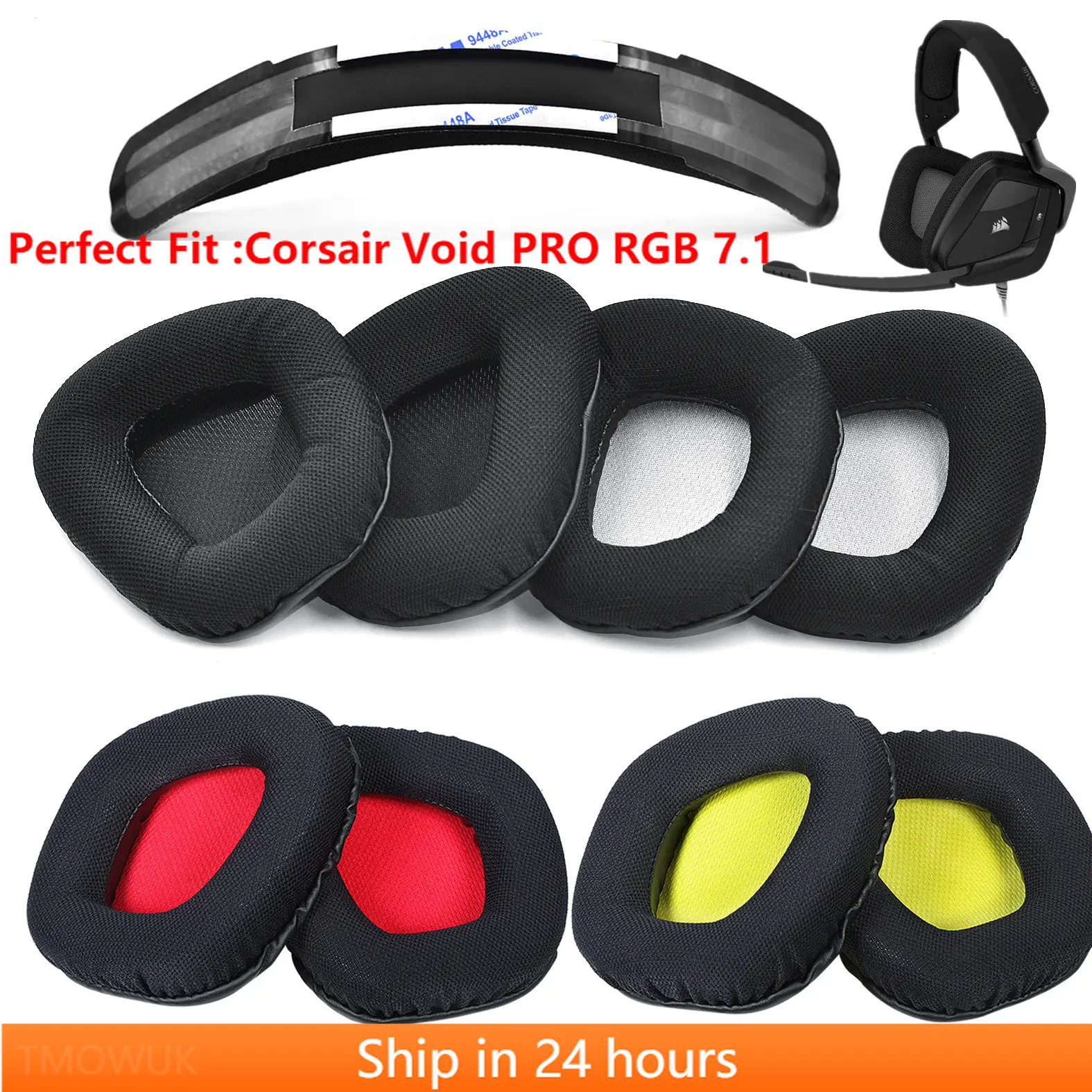 

Earpads Cover Replacement for Corsair VOID PRO RGB Gaming Headphone Headset Headband Ear Cushion Ear Cups Ear Cover Accessories