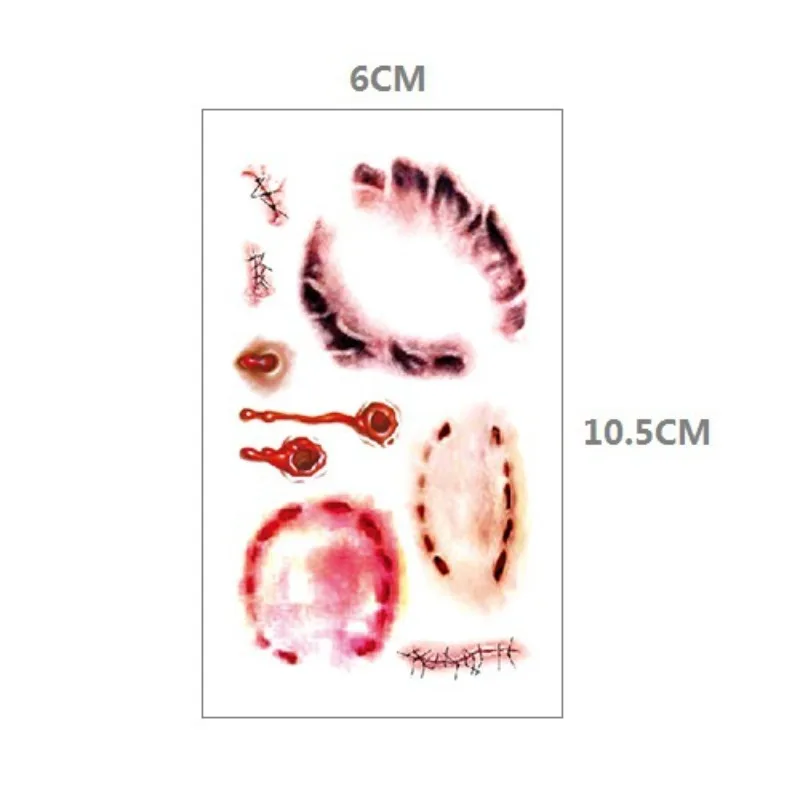 

Кровавые раны тату наклейки Halloween 10 шт