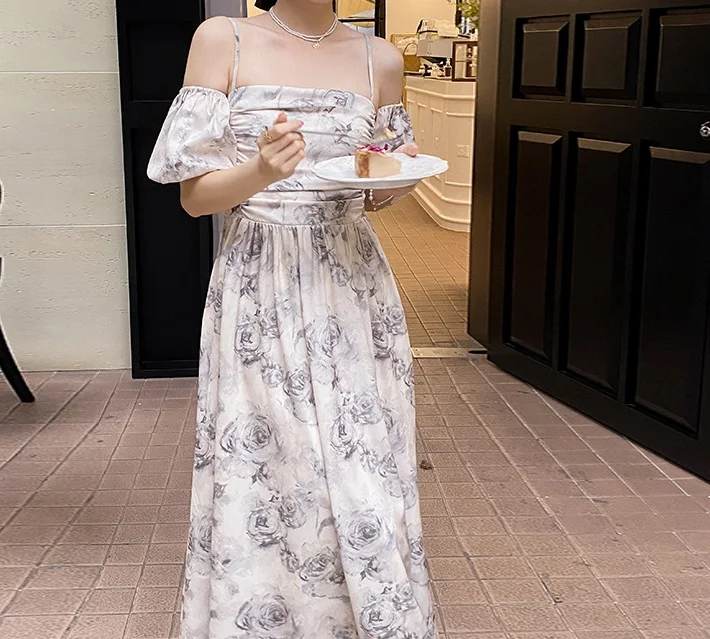 

Шифоновое длинное летнее пляжное платье-комбинация с цветочным принтом, элегантное Плиссированное вечернее платье, привлекательные Макси-платья с открытой спиной для женщин 2023