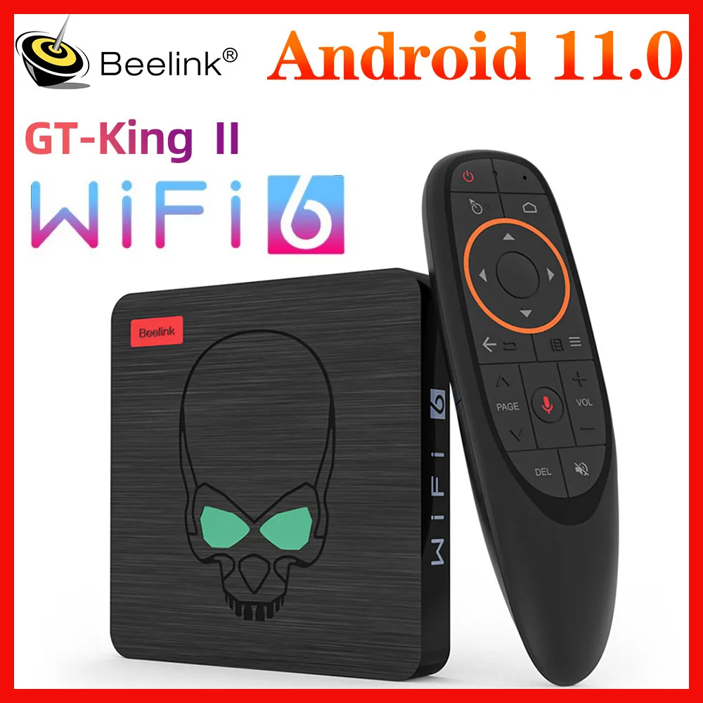 

Beelink GT King II WiFi 6 Smart TV BOX Android 11 Amlogic A311D2 Восьмиядерный LPDDR4 8 ГБ 64 ГБ Поддержка 4K 60fps BT5.0 1000M USB3.0