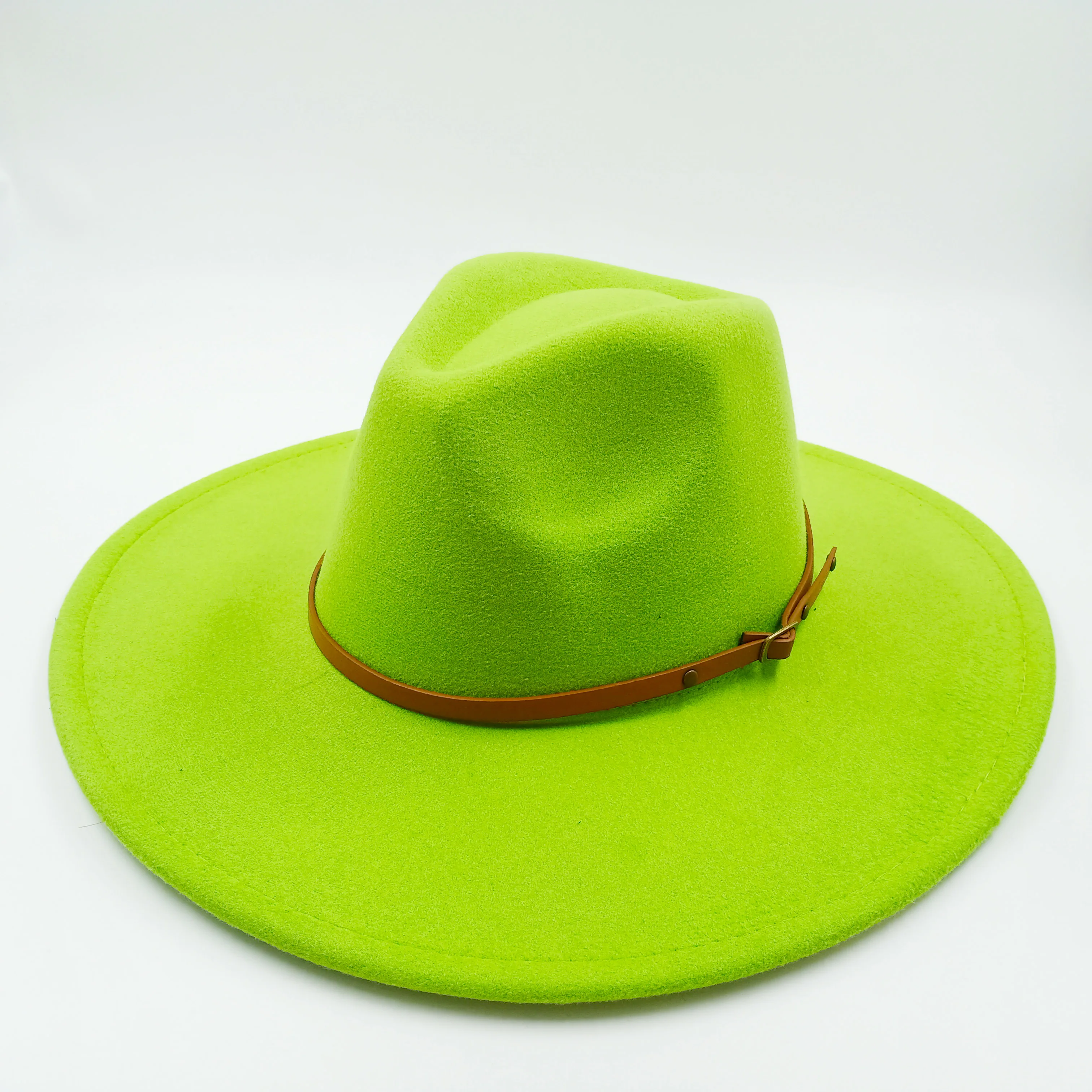 

New color Fedora winter hat top concave-convex water drop 9.5cm brim male and female felt jazz watermelon red шляпа женская