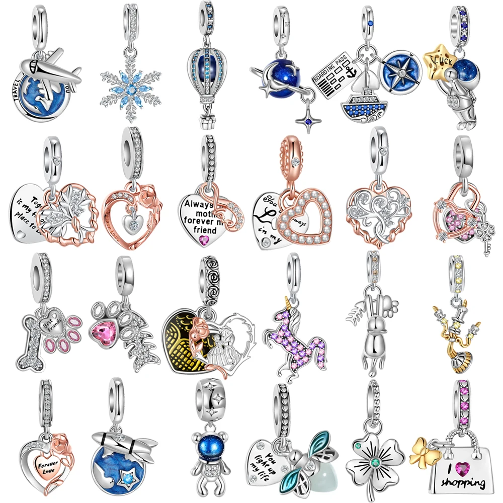 925 серебряные розовые золотые подвески в романтическом стиле подходят для