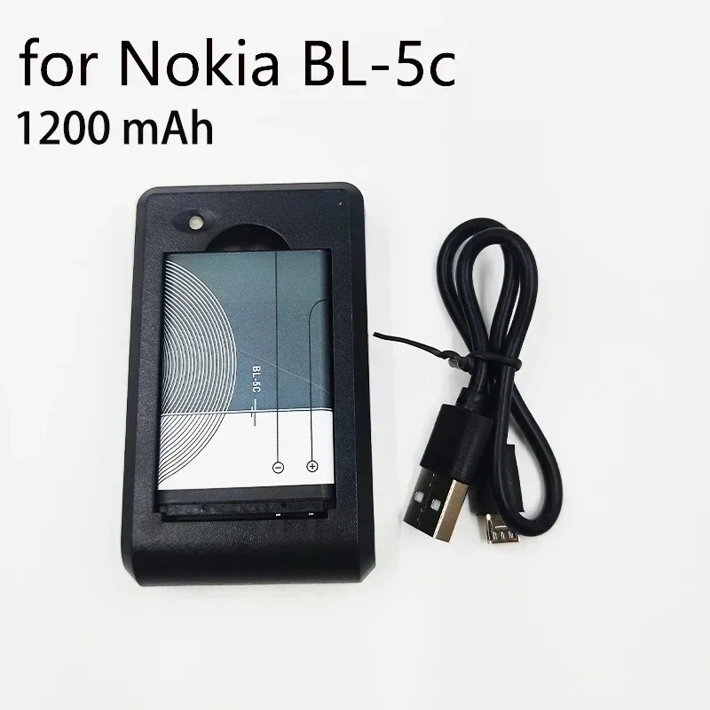 Фото Аккумулятор BL-5C 1200 мАч 3.7В, перезаряжаемые батареи BL 5C для Nokia 2112, 2118, 2255, 2270, 2280, 2300, 2600, 2610, 3125, 3230 №2