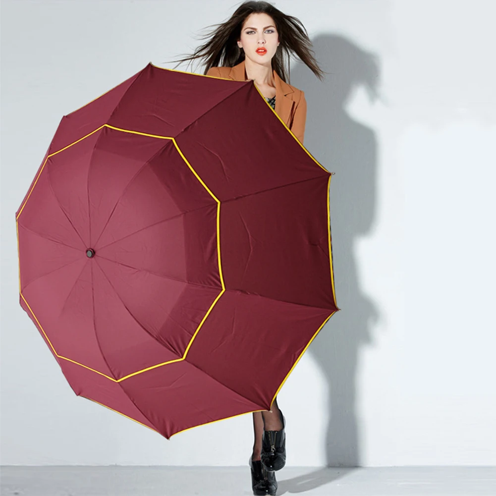 

Модный подарок портативный уличный Быстросохнущий складной зонт с двойным слоем дождя прочный большой с защитой от УФ ветра для путешестви...