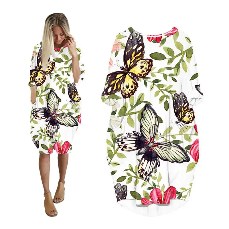 

Женское платье с длинным рукавом, с цветочным принтом