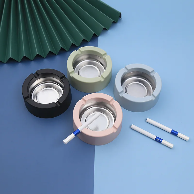 

Outdoor Metal Ashtray Tinplate Ashtray Fashion Style Household Plastic Geometric Ashtray Creative Simple Portable Ornament