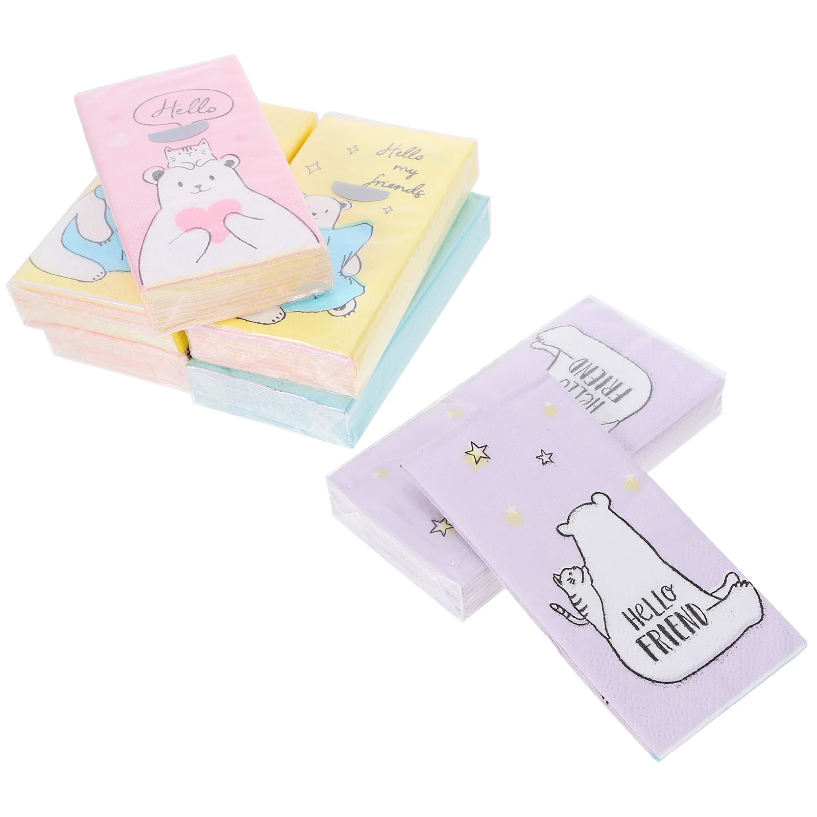 

12 Packs of Paper Napkins Cartoon Pattern Napkins Dinner Napkins Portable Napkins
