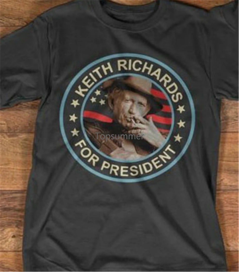 

Keith Richards For President T Shirt Men Cotton Full Size Free Shipping Funny Tops Tee Shirt