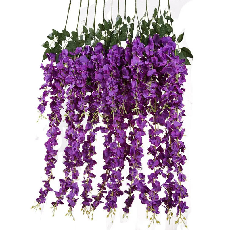 

Artificial Silk Wisteria Vine Ratta Silk Hanging Flower Wedding Decor,6 Pieces