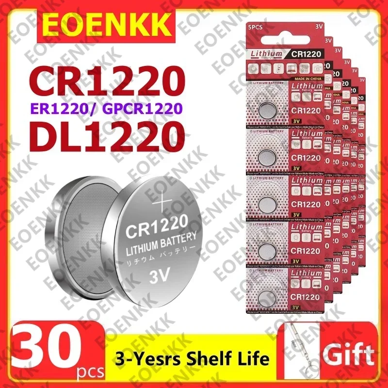 30-200 шт. CR1220 CR 1220 BR1220 LM1220 DL1220 3 В литиевая кнопочная батарея типа таблетка для ключа