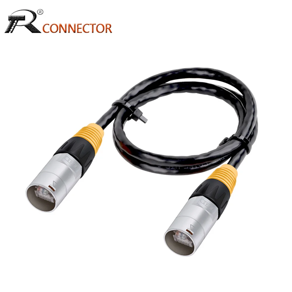 1шт Кабель-адаптер Ethernet RJ45 Патч-корд IP65 LAN Экранированная светодиодная домашняя сеть для промышленного оборудования развлекательной сцены