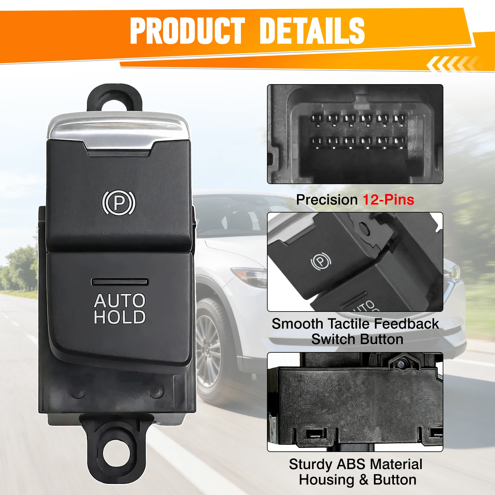 Фото KD2W-66-EP0 KD2W66EP0A Автомобильный электронный переключатель стояночного тормоза, кнопка автоматического удержания управления для Mazda CX-5 2017-2021 LHD №5