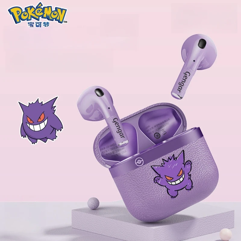 Фото Gengar Jigglypuff Bluetooth-гарнитура аниме Pokemon Высококачественные беспроводные Bluetooth-наушники с высоким сроком службы батареи в парном стиле подарок №5