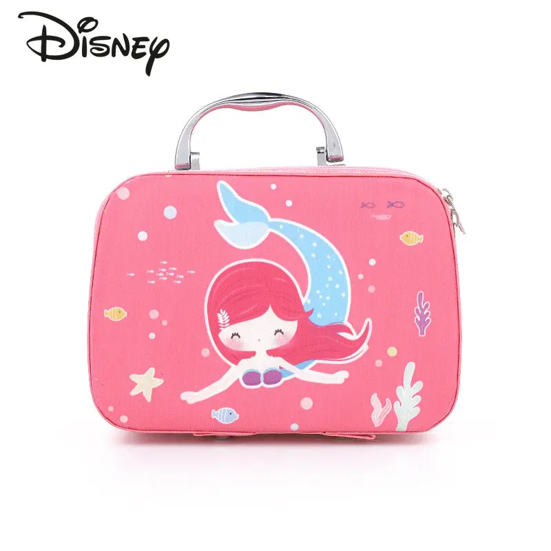 Disney's New Mermaid Portable Makeup Case Large Capacity Fashion Storage Bag Business Travel Convenient with Mirror Makeup Kit