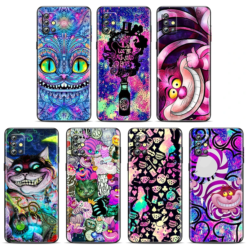 

Cheshire Cat Alice in Wonderland Phone Case For Samsung A73 A72 A71 A53 A52 A51 A42 A33 A32 A23 A22 A21S A13 A12 A03 A02 Black