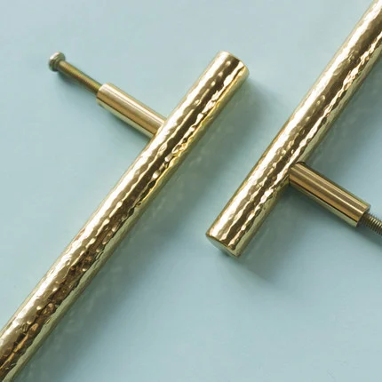 Однотонные латунные ручки для дверей шкафа и мебели ящика Т-образные