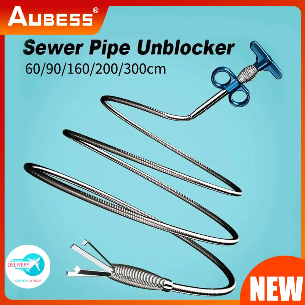 

160cm Lengthen Spring Pipe Dredging Tools Sewer Dredge Pipeline Hook Clog Remover Cleaning Tools Household For Kitchen Sink