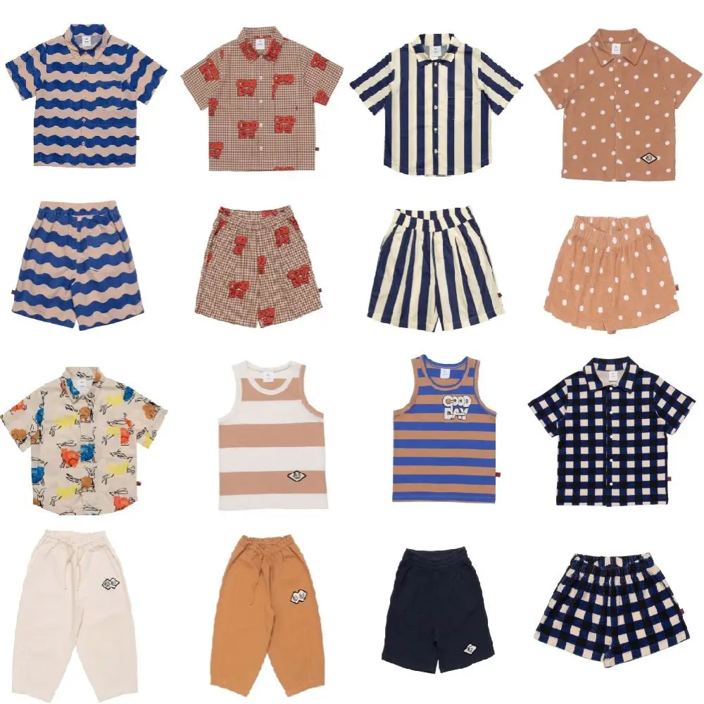 Рубашка 2022 летняя новая детская футболка с принтом модная повседневная майка для