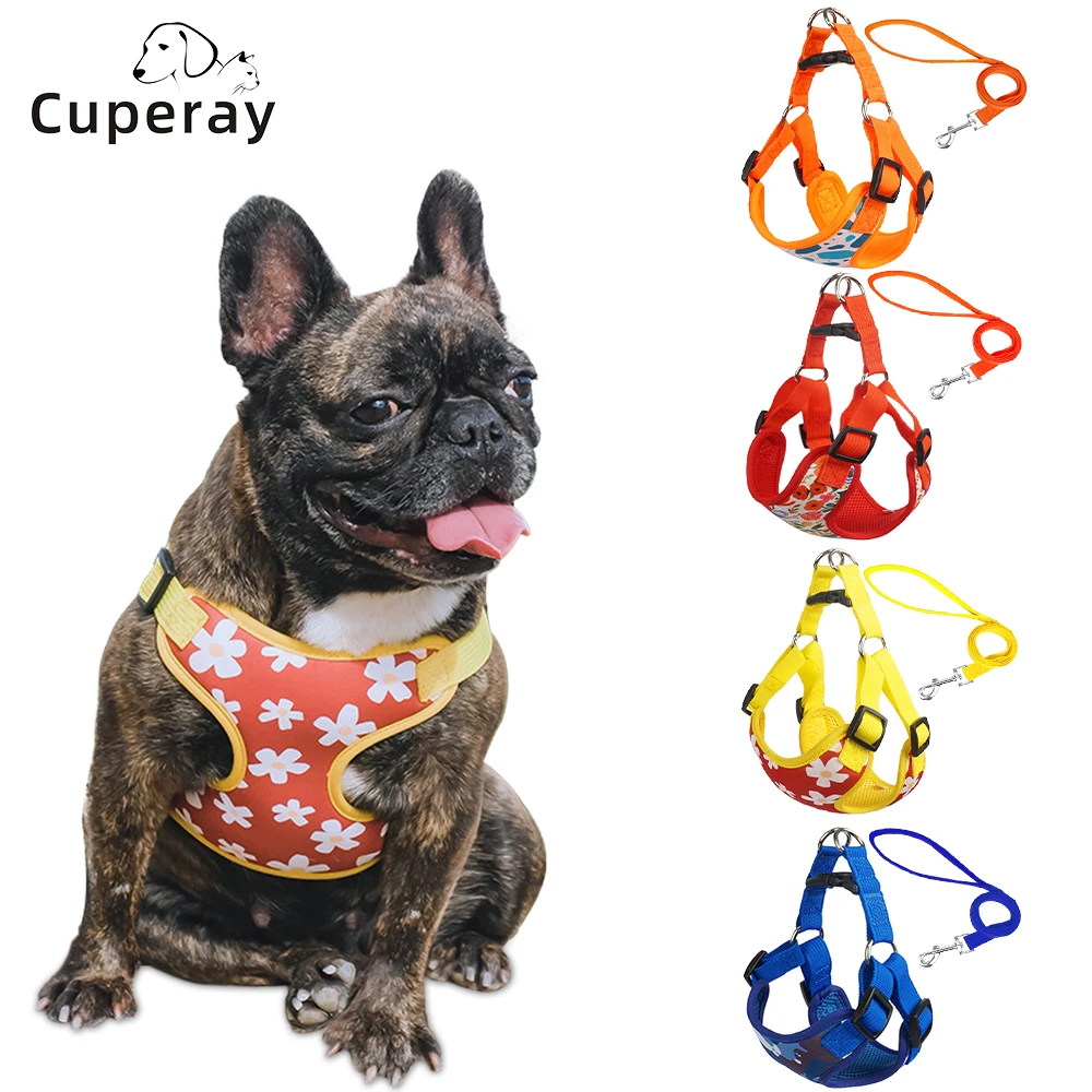 

Dog Harness and Leash Set Adjustable Mesh Dog Vest Harness Training Leash with Soft Handle Pet Escape Proof for Small Medium Dog