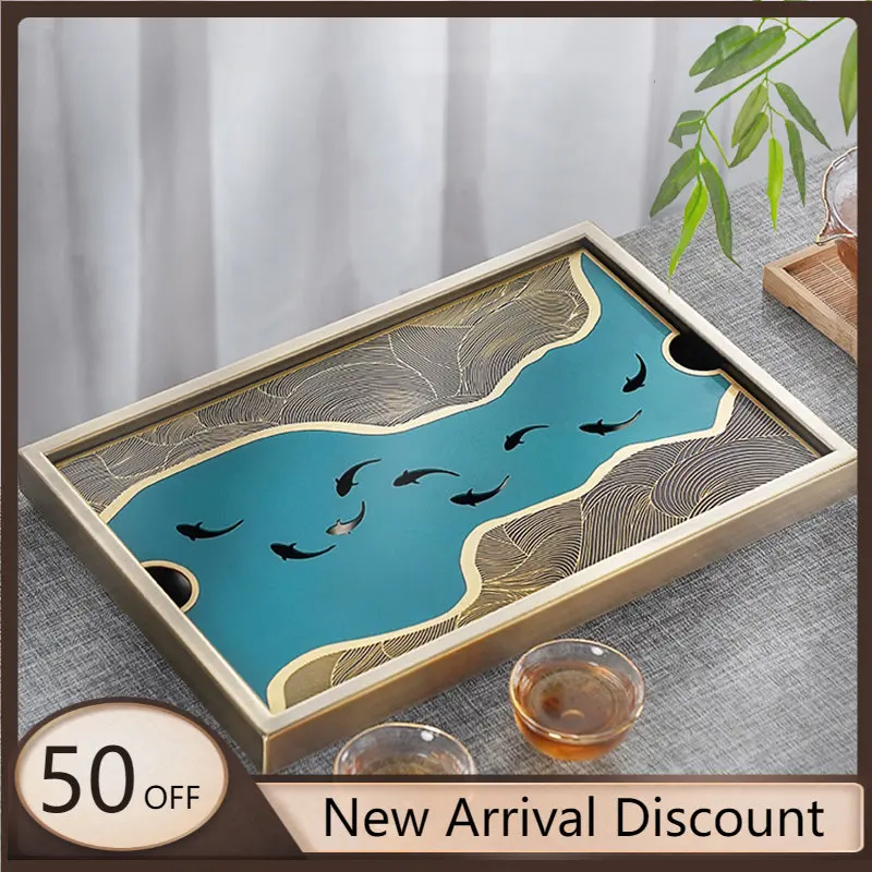 

Металлический поднос для чая ручной работы в китайском стиле