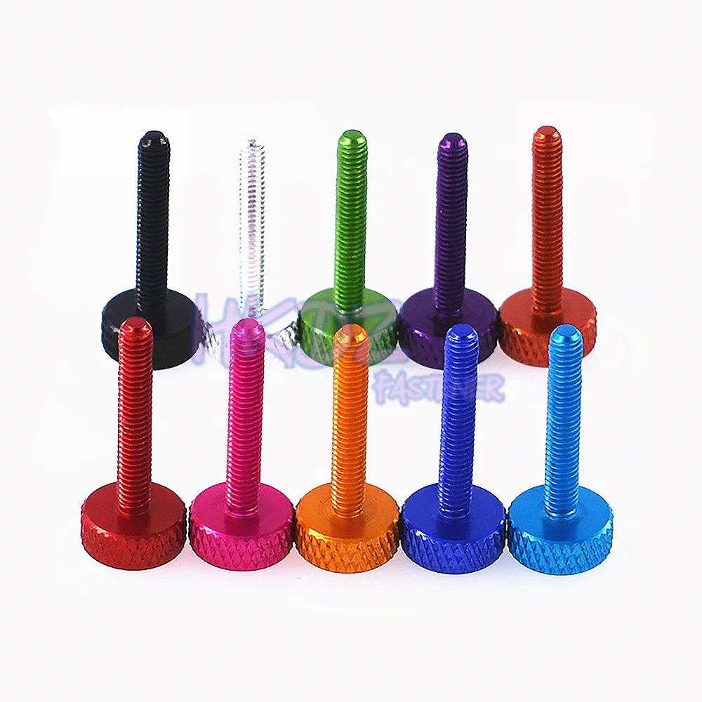 

Hand Tighten Thumb Bolt Screw Colorful Decorative Screw DIY M2.5/2.6/4 Aluminum Alloy Flat Round Head PC Computer Case Cover