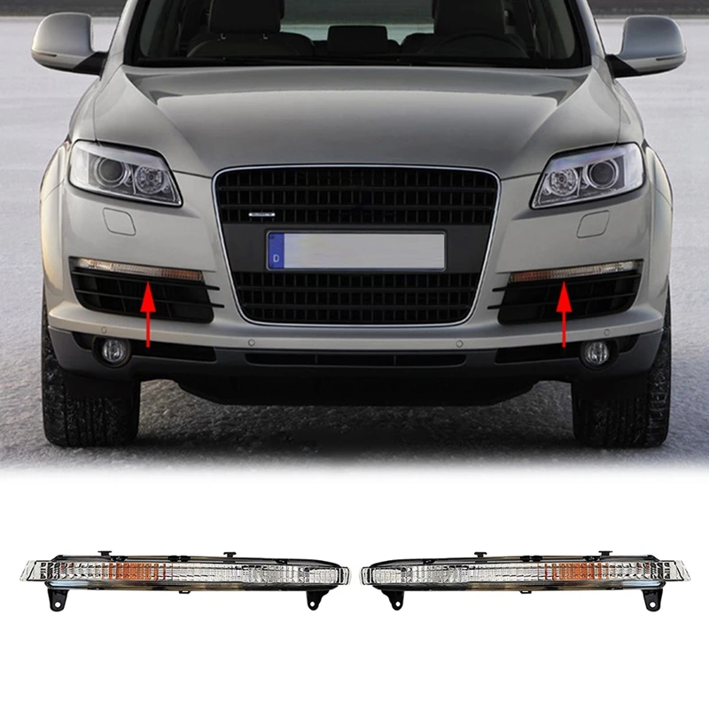 

Car Front Bumper Turn Signal Light Driving Fog Light Shell For- Q7 2006-2009 Daytime Running Light