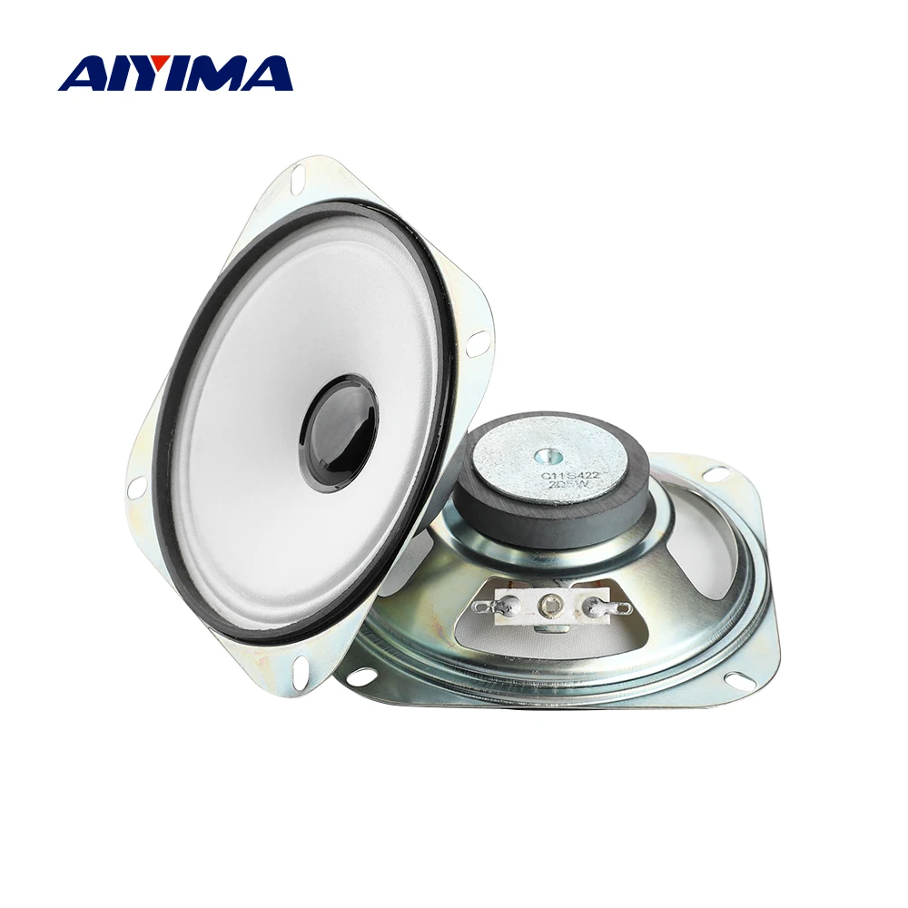 

AIYIMA Audio 2 ohm 5W Audio Speaker 4 inch 102mm Full Range Foam Basin Altavoz Square loudSpeaker DIY Home Theater System 2PCS